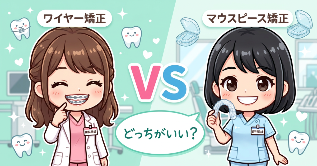 ワイヤーとマウスピース矯正どっちがいい？叢生や出っ歯の適応範囲も解説