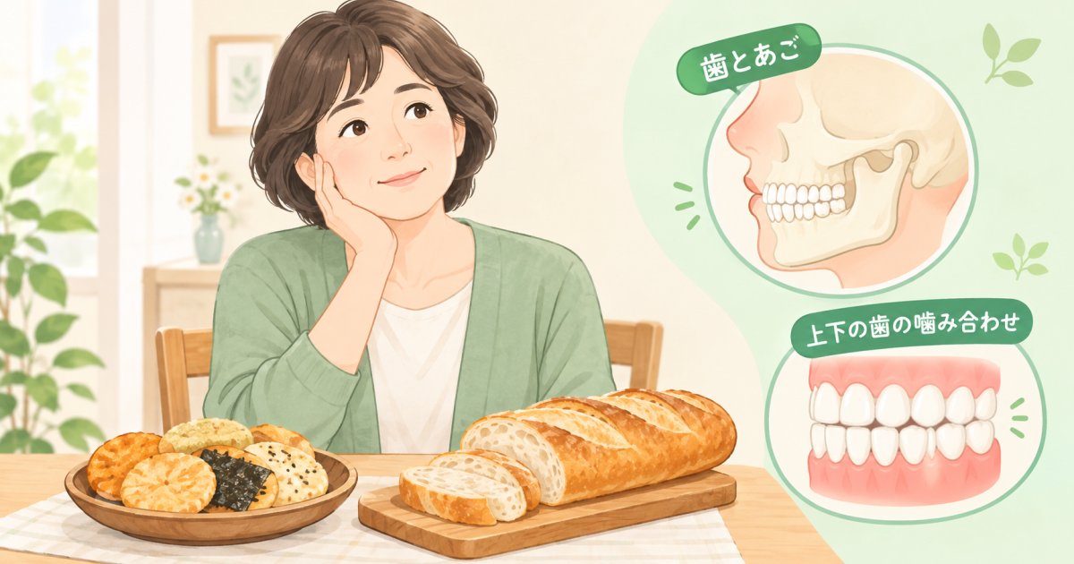 噛み合わせが悪いと食べ物が噛みにくい?原因と食事の工夫を解説