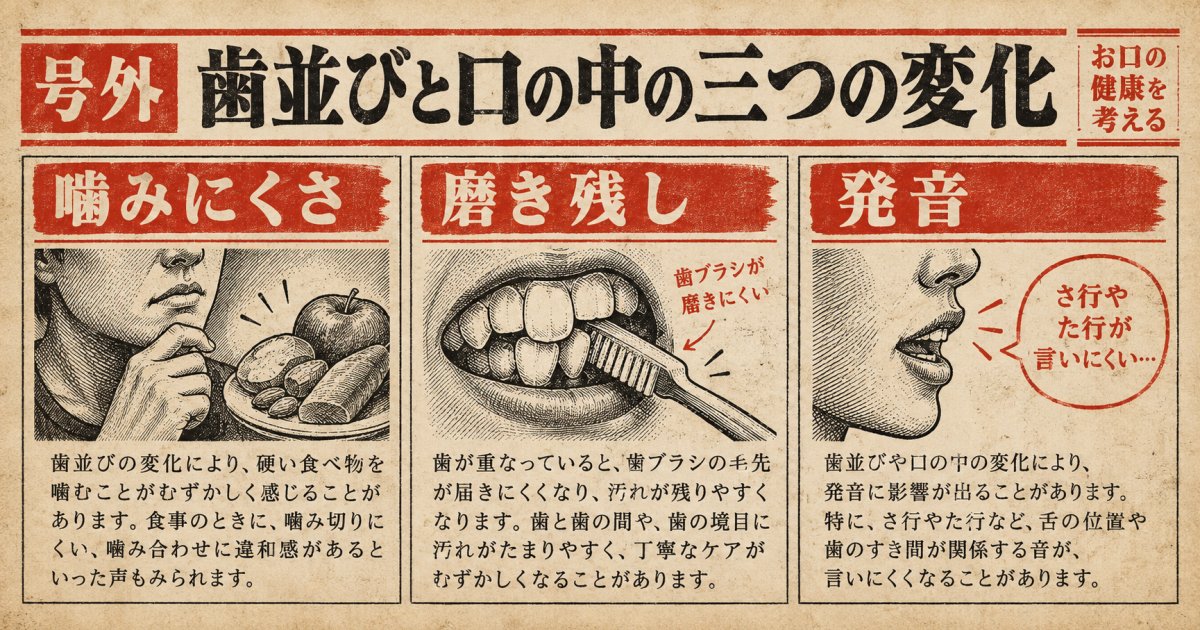 歯並びが悪いと、まず口の中にどんな影響がある?