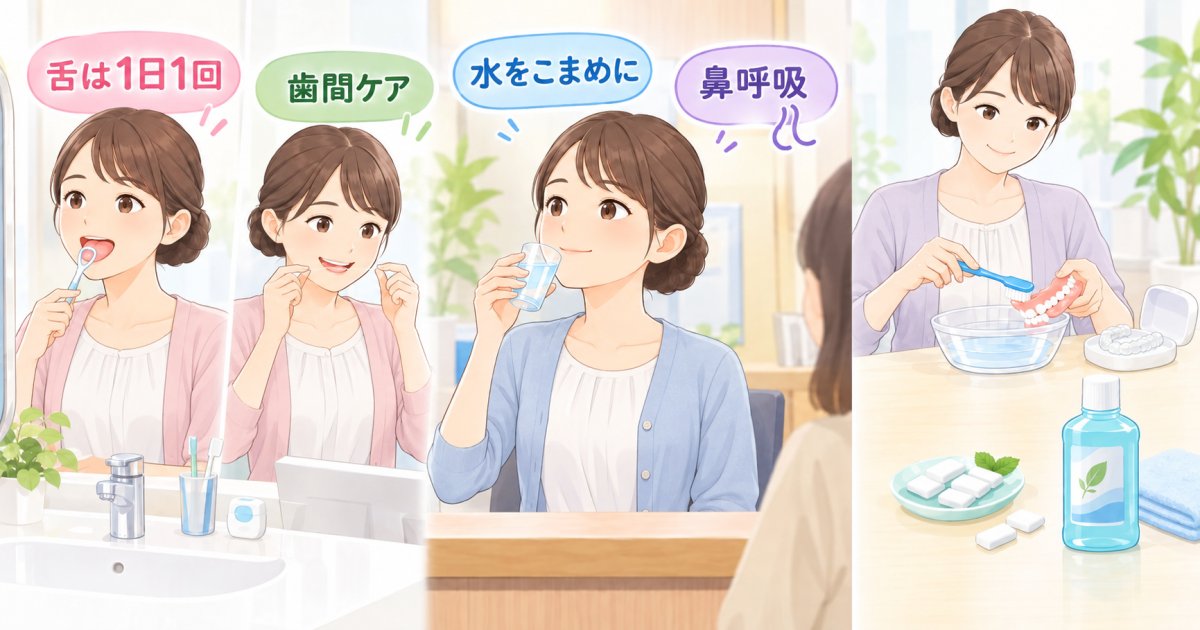 接客の前と普段の生活で、どんな口臭ケアができますか？